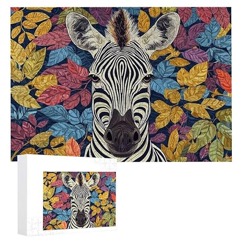 Puzzle 1000 Teile Erwachsene Zebra 75 x 50 cm, 3D Visuelle Wooden Puzzle, DIY Craft Bastelpuzzles für Heimdekoration, Geschenkbox, Familie herausforderndes Puzzles F-21 von WEISHIWE