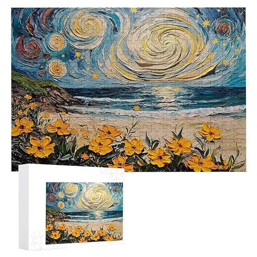 Puzzle 1200 Teile Erwachsene Abstrakter Sternenhimmel 75 x 50 cm, 3D Visuelle Wooden Puzzle, DIY Craft Bastelpuzzles für Heimdekoration, Geschenkbox, Familie herausforderndes Puzzles F-84 von WEISHIWE