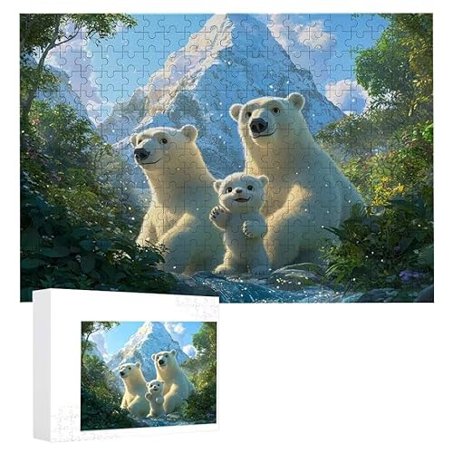 Puzzle 1200 Teile Erwachsene Eisbär 75 x 50 cm, 3D Visuelle Wooden Puzzle, DIY Craft Bastelpuzzles für Heimdekoration, Geschenkbox, Familie herausforderndes Puzzles F-24 von WEISHIWE