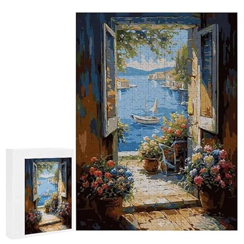 Puzzle 1200 Teile Erwachsene Fensteransicht 75 x 50 cm, 3D Visuelle Wooden Puzzle, DIY Craft Bastelpuzzles für Heimdekoration, Geschenkbox, Familie herausforderndes Puzzles F-90 von WEISHIWE