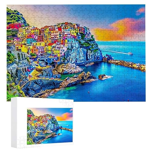 Puzzle 1200 Teile Erwachsene Stadtlandschaft 75 x 50 cm, 3D Visuelle Wooden Puzzle, DIY Craft Bastelpuzzles für Heimdekoration, Geschenkbox, Familie herausforderndes Puzzles F-74 von WEISHIWE