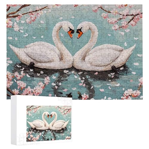 Puzzle 1200 Teile Erwachsene Weißer Schwan 75 x 50 cm, 3D Visuelle Wooden Puzzle, DIY Craft Bastelpuzzles für Heimdekoration, Geschenkbox, Familie herausforderndes Puzzles F-16 von WEISHIWE