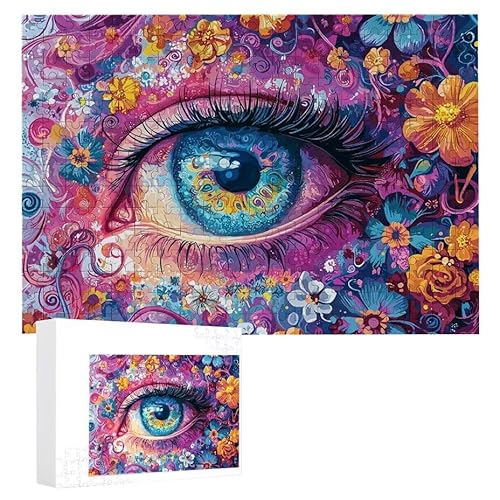 Puzzle 1500 Teile Erwachsene Farbige Augen 87 x 57 cm, 3D Visuelle Wooden Puzzle, DIY Craft Bastelpuzzles für Heimdekoration, Geschenkbox, Familie herausforderndes Puzzles F-61 von WEISHIWE