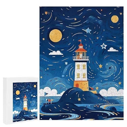 Puzzle 1500 Teile Erwachsene Leuchtturm 87 x 57 cm, 3D Visuelle Wooden Puzzle, DIY Craft Bastelpuzzles für Heimdekoration, Geschenkbox, Familie herausforderndes Puzzles F-113 von WEISHIWE