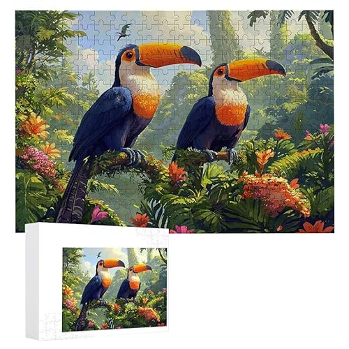 Puzzle 1500 Teile Erwachsene Toucan 87 x 57 cm, 3D Visuelle Wooden Puzzle, DIY Craft Bastelpuzzles für Heimdekoration, Geschenkbox, Familie herausforderndes Puzzles F-105 von WEISHIWE