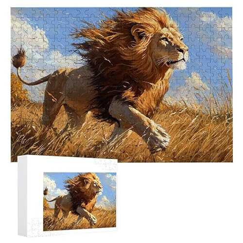 Puzzle 1500 Teile Erwachsene Wiesenlöwe 87 x 57 cm, 3D Visuelle Wooden Puzzle, DIY Craft Bastelpuzzles für Heimdekoration, Geschenkbox, Familie herausforderndes Puzzles F-67 von WEISHIWE