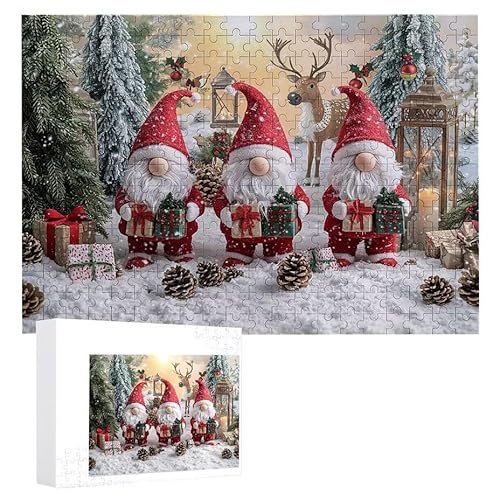 Puzzle 1500 Teile Erwachsene Winterzwerg 87 x 57 cm, 3D Visuelle Wooden Puzzle, DIY Craft Bastelpuzzles für Heimdekoration, Geschenkbox, Familie herausforderndes Puzzles F-125 von WEISHIWE