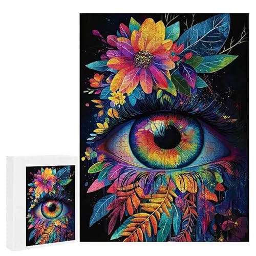 Puzzle 200 Teile Erwachsene Farbige Augen 35 x 25 cm, 3D Visuelle Wooden Puzzle, DIY Craft Bastelpuzzles für Heimdekoration, Geschenkbox, Familie herausforderndes Puzzles F-62 von WEISHIWE