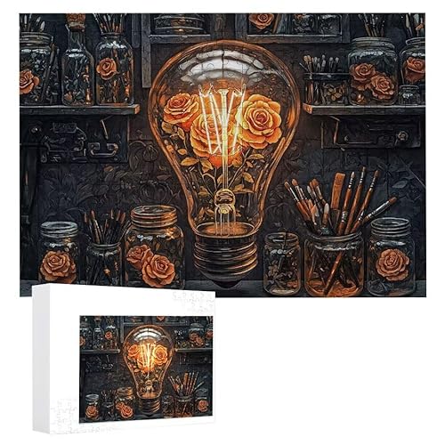 Puzzle 200 Teile Erwachsene Leuchtturm 35 x 25 cm, 3D Visuelle Wooden Puzzle, DIY Craft Bastelpuzzles für Heimdekoration, Geschenkbox, Familie herausforderndes Puzzles F-116 von WEISHIWE