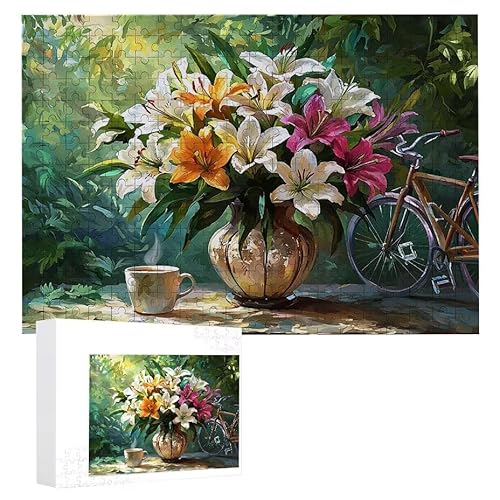 Puzzle 200 Teile Erwachsene Lilie 35 x 25 cm, 3D Visuelle Wooden Puzzle, DIY Craft Bastelpuzzles für Heimdekoration, Geschenkbox, Familie herausforderndes Puzzles F-18 von WEISHIWE