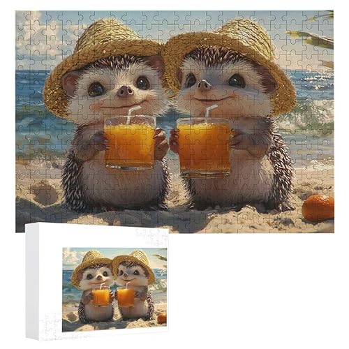 Puzzle 300 Teile Erwachsene Igel 40 x 28 cm, 3D Visuelle Wooden Puzzle, DIY Craft Bastelpuzzles für Heimdekoration, Geschenkbox, Familie herausforderndes Puzzles F-95 von WEISHIWE