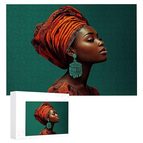 Puzzle 500 Teile Erwachsene Afrikanische Frauen 52 x 38 cm, 3D Visuelle Wooden Puzzle, DIY Craft Bastelpuzzles für Heimdekoration, Geschenkbox, Familie herausforderndes Puzzles F-178 von WEISHIWE