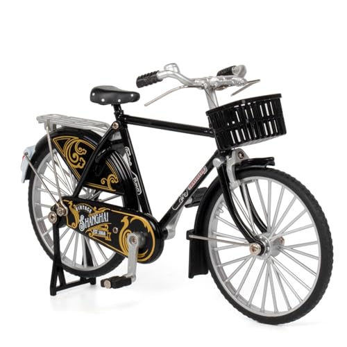 WEITINGKKK Finger Bike, 1:10 Zwei Acht-Bar-Modell Ziehen Legierung Fahrrad Ornamente(Black) von WEITINGKKK