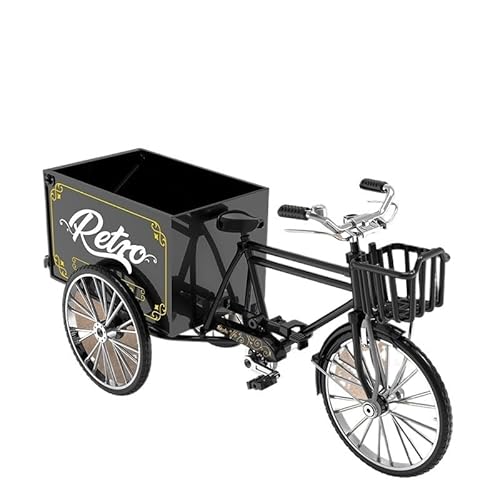 WEITINGKKK Finger Bike, Legierung dreirädrigen ziehen LKW Sanitär LKW Müllwagen Modell Ornamente(Black) von WEITINGKKK