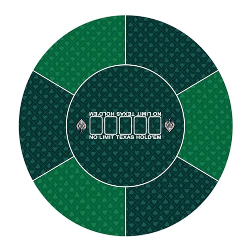 WEITINGKKK Pokerpad Poker-Tisch, Professionelle runde Pokermatte for Texas Holdem mit Tragetasche, tragbare Pokertischplatte(Green,L) von WEITINGKKK