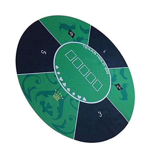 WEITINGKKK Pokerpad Poker-Tisch, Texas Hold'em Pokermatte mit Flanelloberfläche und Tragetasche for Familienpartyspiele, Pokerzubehör(Green) von WEITINGKKK