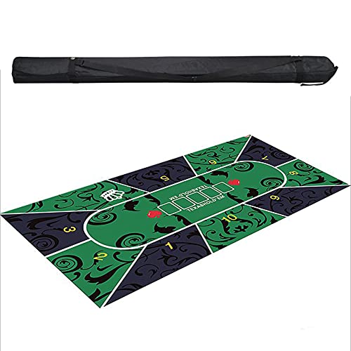 WEITINGKKK Pokerpad Poker-Tisch, Tragbare Pokertisch-Layoutmatte aus Gummischaum | Poker-Abdeckung for Esstisch mit Tragetasche von WEITINGKKK