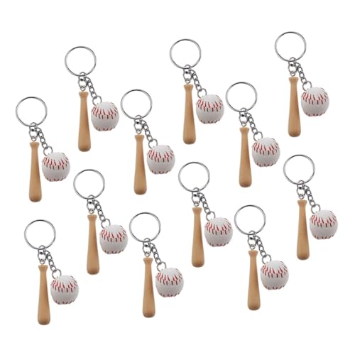 WEKADRIN 12St Baseball-Schlüsselanhänger Fledermaus-Schlüsselanhänger Baseballmasse Schläger cute keychain autoschlüsselanhänger exquisiter Softball-Schlüsselanhänger Beutelversorgung Holz von WEKADRIN