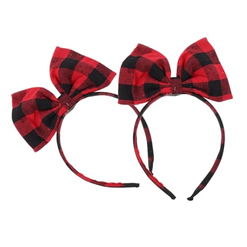 WEKADRIN 2 Stück Haarreif mit Kariertem Rotem Schleifendesign Weiches Stoffmaterial Niedliches Party haarband für Mädchen als Haarschmuck und Kostüm accessoire WEKADRIN 2 Stück Haarreif mit Kariertem Rotem Schleifendesign Weiches Stoffmaterial Niedliches Party haarband für Mädchen als Haarschmuck und Kostüm accessoire von WEKADRIN