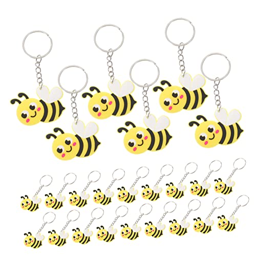 WEKADRIN 24St Biene Schlüsselanhänger Lanyard Bienenbecher Biene Schmuck Plüsch bienen bienen zubehör bienenwachstücher Geldbeutel-Dekore Metallschlüsselkette PVC von WEKADRIN