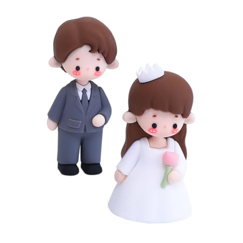 WEKADRIN 2St Hochzeitstorte-Puppe brautpaar figuren Hochzeitstortenfiguren Paar Puppe Hochzeitstorte- Braut Bräutigam Statue Herr Frau Kuchendeckel Miniatur-Paar-Figur weiches Gummi von WEKADRIN