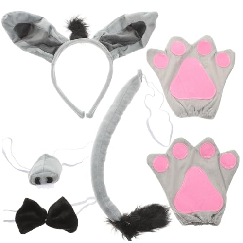 WEKADRIN 6 Stück Teiliges Esel Kostüm für Weiches Stirnband mit Ohren Nase Fliege und Handschuhe Bequemes Halloween Tierkostüm für Mädchen Lustiges Tierkostüm für Fasching und Themen Partys WEKADRIN 6 Stück Teiliges Esel Kostüm für Weiches Stirnband mit Ohren Nase Fliege und Handschuhe Bequemes Halloween Tierkostüm für Mädchen Lustiges Tierkostüm für Fasching und Themen Partys von WEKADRIN