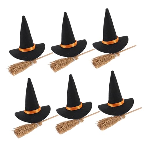 WEKADRIN 6Er Set Hut Halloween Hexenhüte Mini Hexenhut Winzig DIY Miniatur Halloween Party Indoor Mini Hexenbesen Kleiner Hexenhut Kleine Holz WEKADRIN 6Er Set Hut Halloween Hexenhüte Mini Hexenhut Winzig DIY Miniatur Halloween Party Indoor Mini Hexenbesen Kleiner Hexenhut Kleine Holz von WEKADRIN