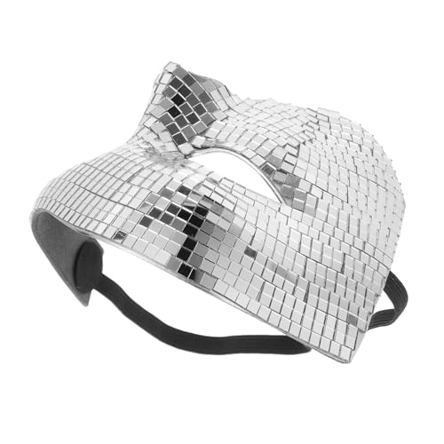 WEKADRIN Disco Glitzer Halbgesichtsmaske Silber Atmungsaktive Leichte Spiegelmaske für Karneval Halloween Masquerade Party Cosplay Vielseitig Kombinierbar Robustes Material für Damen und WEKADRIN Disco Glitzer Halbgesichtsmaske Silber Atmungsaktive Leichte Spiegelmaske für Karneval Halloween Masquerade Party Cosplay Vielseitig Kombinierbar Robustes Material für Damen und von WEKADRIN