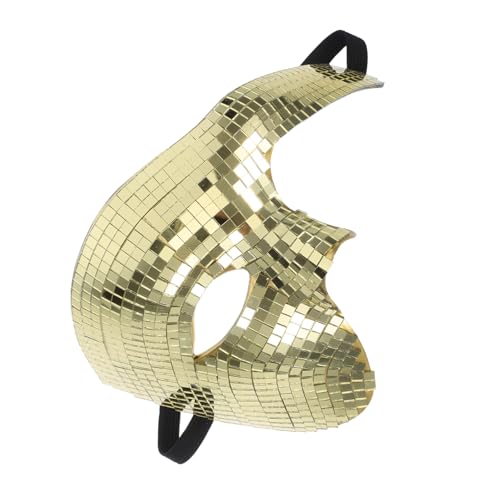 WEKADRIN Disco Halbgesichtsmaske Gold Spiegelnd Leichtgewichtige Halloween Tanz Party Festival Maske Für Damen Herren Glitzerndes Karneval Kostüm Zubehör WEKADRIN Disco Halbgesichtsmaske Gold Spiegelnd Leichtgewichtige Halloween Tanz Party Festival Maske Für Damen Herren Glitzerndes Karneval Kostüm Zubehör von WEKADRIN