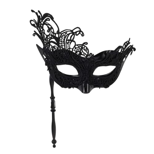 WEKADRIN Handheld Maskerade Maske Mit Stock Aus Spitze Für Damen Elegante Karnevalsmasken Für Halloween Fasching Und Kostümpartys Perfekte Accessoires Für Maskenball Und Themenfeiern von WEKADRIN