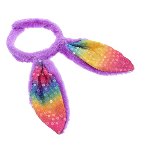 WEKADRIN Hasenohr Stirnband Ohr Hase Rollenspielendes Kaninchen Cartoon-kaninchen Plüsch Hasenohren Hasenhaarreifen Hasenohren Stirnbänder Ear -hoop -kaninchen Kinderringe Stoff Violett von WEKADRIN