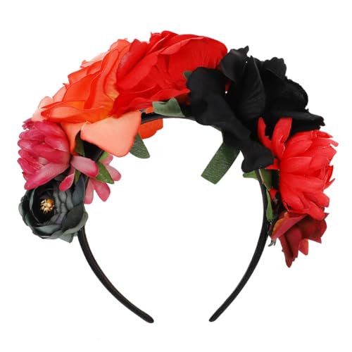 WEKADRIN Künstliches Rosen Haarband Halloween Stirnband mit Schwarzen Roten und Orangen Blüten Party Haarschmuck Damen Cosplay Haarkranz für Festliche Anlässe und Kostüme WEKADRIN Künstliches Rosen Haarband Halloween Stirnband mit Schwarzen Roten und Orangen Blüten Party Haarschmuck Damen Cosplay Haarkranz für Festliche Anlässe und Kostüme von WEKADRIN