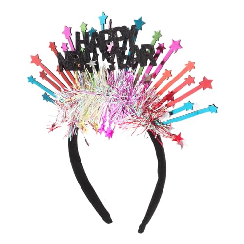 WEKADRIN Neujahrs Frühlingszwiebel Haarband Neujahrs Tiara Frohes Neues Jahr Shirt Neujahrs Haarband Jahres Stirnband Neujahrs Accessoires Stern Stirnband Kostüm Silvester Stirnband Jahres von WEKADRIN