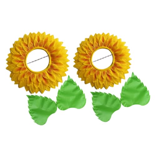 WEKADRIN Sonnenblumen Stirnband Lustige Sonnenblumen Kopfbedeckung Mit Blättern Für Kinderkostüme Blumenkostüm Und Tanzpartys Ideales Accessoire Für Festivals Und Feiern von WEKADRIN