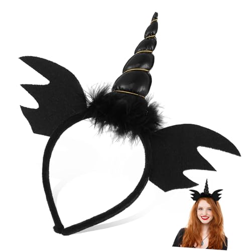 WEKADRIN Unicorn Haarreif mit Horn Design Halloween Kopfschmuck für Erwachsene Cosplay Party Accessoire Langlebiger Schwarzer Stirnband für Karneval und Verkleidung WEKADRIN Unicorn Haarreif mit Horn Design Halloween Kopfschmuck für Erwachsene Cosplay Party Accessoire Langlebiger Schwarzer Stirnband für Karneval und Verkleidung von WEKADRIN