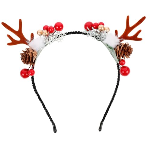 WEKADRIN Weihnachtlicher Rentier Geweih Haarreif mit Künstlichen Kiefernzapfen und Beeren Charmantes Weihnachts Haarband für Festliche Kostüme und Weihnachtsfeiern Geschenkidee für WEKADRIN Weihnachtlicher Rentier Geweih Haarreif mit Künstlichen Kiefernzapfen und Beeren Charmantes Weihnachts Haarband für Festliche Kostüme und Weihnachtsfeiern Geschenkidee für von WEKADRIN
