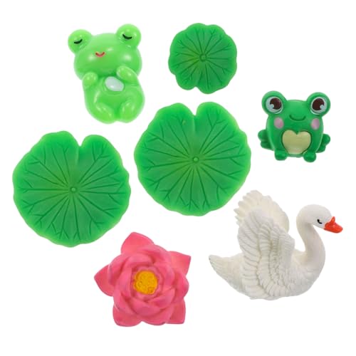 WEKAMOS 1 Satz Mini-froschschwan Froschfigur Miniaturfiguren Mini-tierfiguren Zum Verstecken Froschdekoration Aus Kunststoff Kleine Frösche Zum Verstecken Mini-frösche Frösche Harz von WEKAMOS