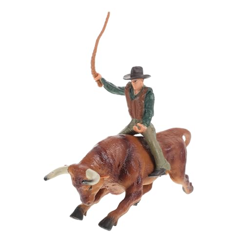 WEKAMOS 1 Set Simulierter Cowboy Mit Stierfigur Spielzeug. Realistischer Spanischer Stierkämpfer Und Rinder von WEKAMOS