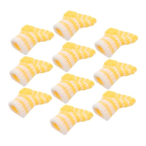 WEKAMOS 10 Stück Teiliges Miniatur Gestrickte Puppensocken Weiß Gelb Niedliche Mikro Dekoration für Puppenhäuser Warme Babysocken für Puppen Outfits und Mini Landschaftsdekoration WEKAMOS 10 Stück Teiliges Miniatur Gestrickte Puppensocken Weiß Gelb Niedliche Mikro Dekoration für Puppenhäuser Warme Babysocken für Puppen Outfits und Mini Landschaftsdekoration von WEKAMOS