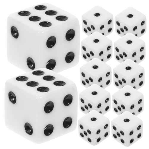 WEKAMOS 100 Stück Acrylwürfel Weiß mit Schwarzen Punkten Seitige Spielwürfel für Mahjong Partyspiel Zubehör Leicht und Langlebig für Brettspiele und Gesellige Runden WEKAMOS 100 Stück Acrylwürfel Weiß mit Schwarzen Punkten Seitige Spielwürfel für Mahjong Partyspiel Zubehör Leicht und Langlebig für Brettspiele und Gesellige Runden von WEKAMOS