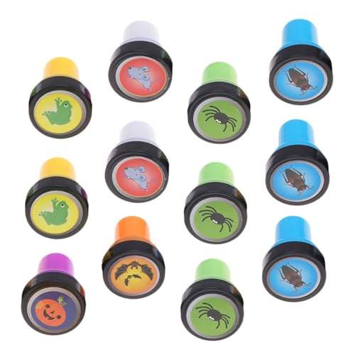 WEKAMOS 12 Stück Teiliges Halloween Stempelset für Umweltfreundliche Kunststoffstempel mit Eigenem Farbkissen Gruselige Motive Wie Spinne Kürbis Fledermaus als DIY und Partydeko WEKAMOS 12 Stück Teiliges Halloween Stempelset für Umweltfreundliche Kunststoffstempel mit Eigenem Farbkissen Gruselige Motive Wie Spinne Kürbis Fledermaus als DIY und Partydeko von WEKAMOS