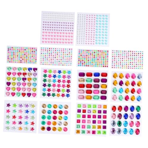 WEKAMOS 14 Blatt Teiliges Acryl Sticker für Selbstklebenden Kristallsteinen in Bunten Formen für DIY Scrapbooking Fotoalben Bastelmaterial und Kreative Dekorationen WEKAMOS 14 Blatt Teiliges Acryl Sticker für Selbstklebenden Kristallsteinen in Bunten Formen für DIY Scrapbooking Fotoalben Bastelmaterial und Kreative Dekorationen von WEKAMOS