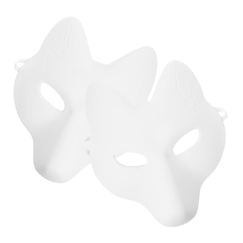 WEKAMOS 2 Stück Halloween Fuchs Maske Weiß Unbemalt DIY Tierkopf Maske Erwachsene Tierform Halloween Party Zubehör Cosplay Kostüm Kratzbilder Spaß WEKAMOS 2 Stück Halloween Fuchs Maske Weiß Unbemalt DIY Tierkopf Maske Erwachsene Tierform Halloween Party Zubehör Cosplay Kostüm Kratzbilder Spaß von WEKAMOS