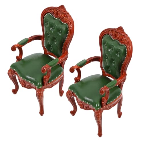 WEKAMOS 2 Stück Maßstab Miniatur Retro Holz Sessel Armlehnenstuhl für Puppenhaus Wohnzimmer Dekoration Sammler WEKAMOS 2 Stück Maßstab Miniatur Retro Holz Sessel Armlehnenstuhl für Puppenhaus Wohnzimmer Dekoration Sammler von WEKAMOS