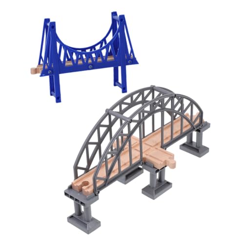 WEKAMOS 2 Stück Teiliges Zugspielzeug Brückenmodell Graue Kreuzbrücke und Blaue Hängebrücke Zubehör für Holzeisenbahn Vielseitig für Modellbahnszenen Fördert Kreatives und Lernspaß WEKAMOS 2 Stück Teiliges Zugspielzeug Brückenmodell Graue Kreuzbrücke und Blaue Hängebrücke Zubehör für Holzeisenbahn Vielseitig für Modellbahnszenen Fördert Kreatives und Lernspaß von WEKAMOS