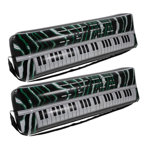 WEKAMOS 2 Stück aufblasbare elektronische Tastatur interaktives Kindergeburtstag deko Kinderinstrumente aufblasbares Keyboard Instrumente sprengen aufblasbare Gitarren PVC von WEKAMOS