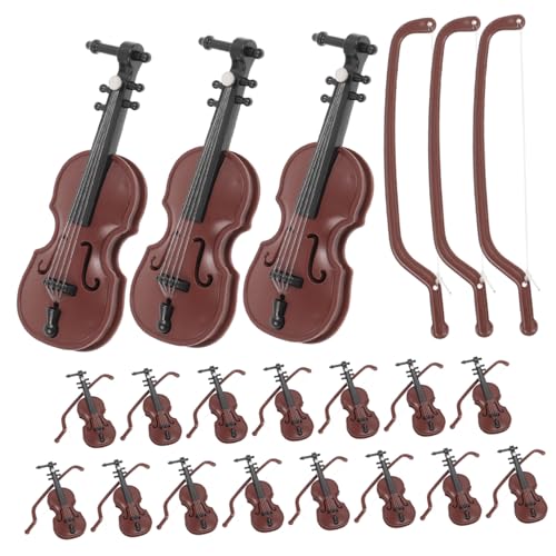 WEKAMOS 20 Sätze Miniatur Violinmodelle mit Holzmaserung Realistische Musikinstrument Dekoration Glatte Oberfläche Modernes Design Tisch und Weihnachtsdeko WEKAMOS 20 Sätze Miniatur Violinmodelle mit Holzmaserung Realistische Musikinstrument Dekoration Glatte Oberfläche Modernes Design Tisch und Weihnachtsdeko von WEKAMOS