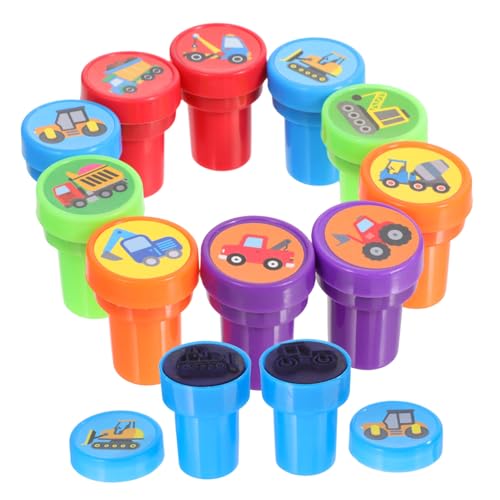 WEKAMOS 20 Stück Teiliges Baustellen Stempelset für Niedliche Scrapbook Stempel mit Verschiedenen Baustellenmotiven Leichtes Langlebiges Kunststoffspielzeug für Partygeschenke und WEKAMOS 20 Stück Teiliges Baustellen Stempelset für Niedliche Scrapbook Stempel mit Verschiedenen Baustellenmotiven Leichtes Langlebiges Kunststoffspielzeug für Partygeschenke und von WEKAMOS