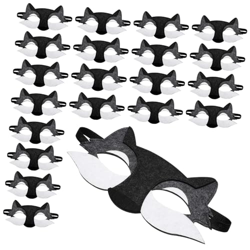 WEKAMOS 20 Stück Teiliges Halloween Wolf Maske aus Filz Halbes Gesicht Cosplay Tiermaske mit Elastischem Band Leichte Hautfreundliche Material Realistisch und Bequem für Party Verkleidung WEKAMOS 20 Stück Teiliges Halloween Wolf Maske aus Filz Halbes Gesicht Cosplay Tiermaske mit Elastischem Band Leichte Hautfreundliche Material Realistisch und Bequem für Party Verkleidung von WEKAMOS
