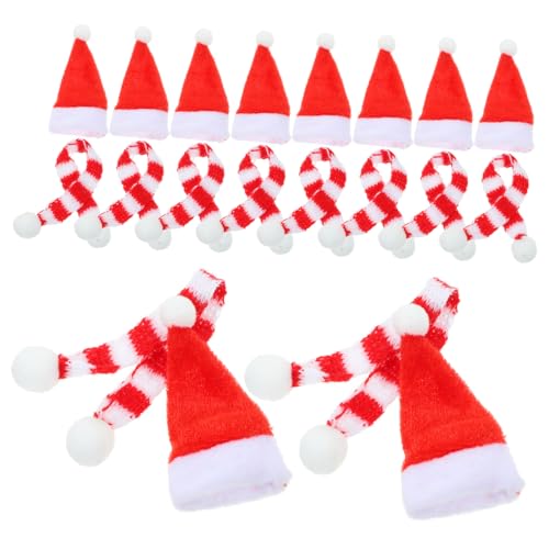 WEKAMOS 20 Stück Teiliges Mini Weihnachtsmütze und Gestrickter Schal für Puppen Handgefertigte Xmas Deko Rot Weiß Festliche Mini Strickaccessoires für Kreative Weihnachtsdekoration WEKAMOS 20 Stück Teiliges Mini Weihnachtsmütze und Gestrickter Schal für Puppen Handgefertigte Xmas Deko Rot Weiß Festliche Mini Strickaccessoires für Kreative Weihnachtsdekoration von WEKAMOS